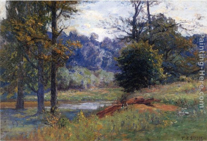 Along the Creek painting - Theodore Clement Steele Along the Creek art painting